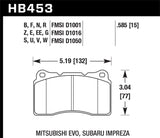 Hawk Street HPS 5.0 Frt Brake Pad Brembo 03-06 Evo / 04-14 STI / 09-10 Evo / 09-10 Genesis /04-08 TL