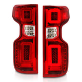 ANZO 19-21 Chevy Silverado Full LED Taillights Chrome Housing Red/Clear Lens G2 (w/C light Bars)