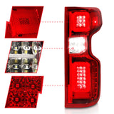 ANZO 19-21 Chevy Silverado Full LED Taillights Chrome Housing Red/Clear Lens G2 (w/C light Bars)