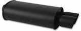 Vibrant Streetpower Flat Black Oval Muffler Dual Tips 2.5" Inlet 1148 - HPTautosport
