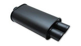 Vibrant Streetpower Flat Black Oval Muffler Dual Tips 2.5" Inlet 1148 - HPTautosport