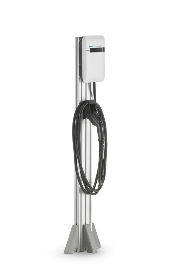 EvoCharge EVSE + No Cable Mgmt - Single Port Pedestal w/18ft Cable