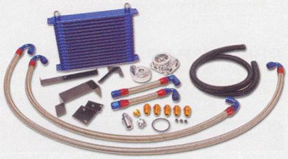 GReddy 16 Row Oil Cooler Kit for 1999-2002 Nissan Skyline GT-R w/ 3/4-16 UNF Fittings
