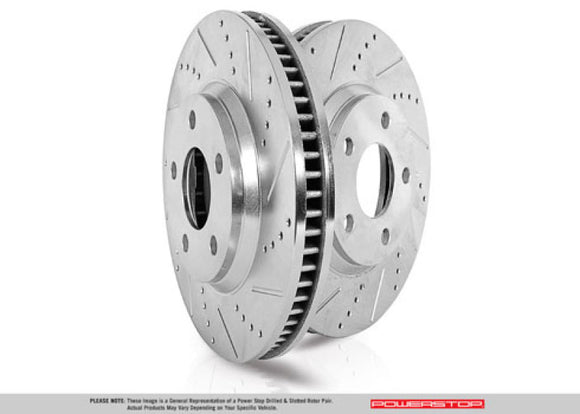 Power Stop 20-21 Chevrolet Corvette Front Evolution Drilled & Slotted Rotor - Pair