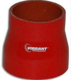 Vibrant 4 ply Red silicone straight transition connector 2 x 2 5 x 3 long 2766