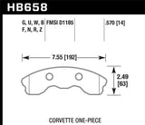 Hawk 06-10 Chevy Corvette (Improved Pad Design) Front HPS Street Brake Pads