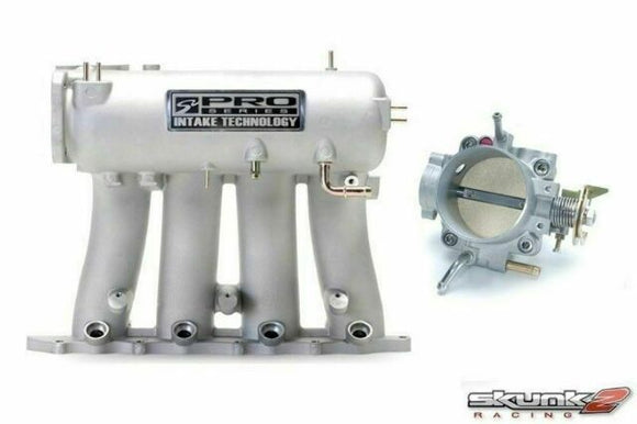 SKUNK2 Intake Manifold Silver+Throttle Body Alpha 70mm D-Series Honda Civic