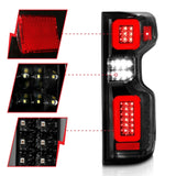 ANZO 19-21 Chevy Silverado Full LED Taillights Black Housing Clear Lens G2 (w/C light Bars)