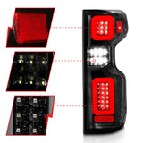 ANZO 19-21 Chevy Silverado Full LED Taillights Black Housing Clear Lens G2 (w/C light Bars)
