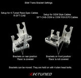 K-Tuned Shifter Cables - Race-Spec Shifter Cables (w/ Billet Trans Bracket) RSX
