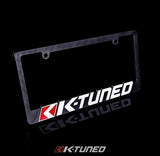 K-Tuned License Plate Frame - White and Red Logo - KTD-LPF-302
