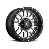 ICON ALLOYS ALPHA SAT BLK MACH - 17 X 8.5 / 6 X 5.5 / 0MM / 4.75" BS