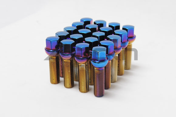 Muteki Mevius Lug Bolt Set of 20 - Black 14x1.50 27mm Ball 14mm RAD 40611BR