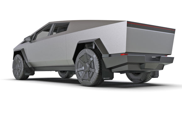 Rally Armor 24-25 Tesla Cybertruck Black UR Mud Flap Metallic Black Logo