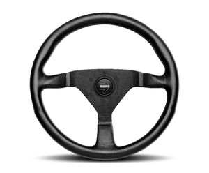 Momo Montecarlo Steering Wheel 350 mm - Black Leather/Red Stitch/Black Spokes