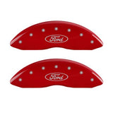 MGP 4 Caliper Covers Engraved Front & Rear Oval logo/Ford Red finish silver