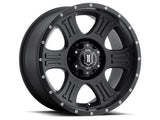 ICON ALLOYS SHIELD SAT BLK - 17 X 8.5 / 6 X 5.5 / 0MM / 4.75" BS