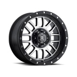 ICON ALLOYS ALPHA SAT BLK MACH - 17 X 8.5 / 6 X 5.5 / 0MM / 4.75" BS