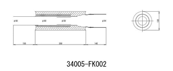 HKS Universal Stainless Hi Power 130mm Titanium Muffler