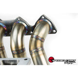 SpeedFactory Stainless Steel Turbo Manifold Top Mount Style D Series T3 Flange w 44-46mm V-Band WG SF-04-032