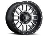 ICON ALLOYS ALPHA SAT BLK MACH - 17 X 8.5 / 6 X 5.5 / 0MM / 4.75" BS