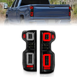 ANZO 19-21 Chevy Silverado Full LED Taillights Black Housing Clear Lens G2 (w/C light Bars)