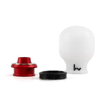 Hybrid Racing Delrin Chicane Shift Knob White/Red - HYB-NOB-01-27