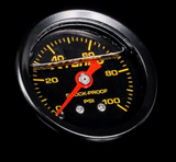 K-Tuned Fuel Pressure Gauge (BLACK) Marshall 0-100 psi UNIVERSAL KFR-FPG-B55