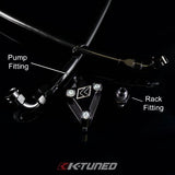 K-Tuned Power Steering Fitting (Pump Fitting w/6AN adapter) - Black Fitting-6AN