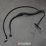 K-Tuned Power Steering Fitting (Pump Fitting w/6AN adapter) - Black Fitting-6AN