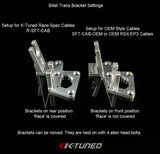 K-Tuned Shifter Cables - Race-Spec Shifter Cables (w/ Billet Trans Bracket) RSX