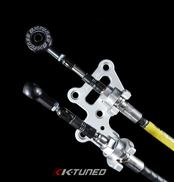 K-Tuned Shifter Cables - Race-Spec Shifter Cables (w/ Billet Trans Bracket) RSX