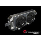 SpeedFactory Aluminum Tucked Radiator -16AN w/ Fans for K-Series SF-06-033