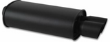 Vibrant StreetPower FLAT BLACK Oval Muffler with Single 3in Outlet - 2.5in inlet I.D.