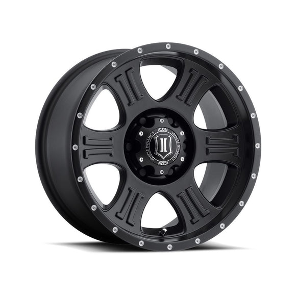 ICON ALLOYS SHIELD SAT BLK - 17 X 8.5 / 5 X 5 / 0MM / 4.75