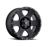 ICON ALLOYS SHIELD SAT BLK - 17 X 8.5 / 6 X 5.5 / 0MM / 4.75" BS