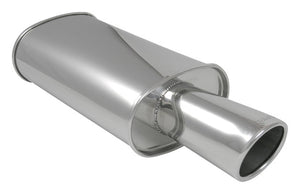Vibrant 1042 STREETPOWER Oval Muffler 4" Round Angle Cut Tip 3" inlet - HPTautosport