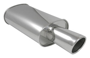Vibrant 1042 STREETPOWER Oval Muffler 4" Round Angle Cut Tip 3" inlet