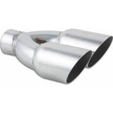 Vibrant Dual 3-1/2" Stainless Steel Round Single Wall w/ Angle Cut Tip 1333