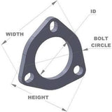 Vibrant 1483S 3-Bolt Stainless Steel Flange - 3" I.D. - Single Flange 1483S