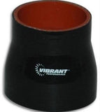 Vibrant 4 Ply Silicone Straight Transition Connector - 2.5" x 3" x 3" Long - Black 2772