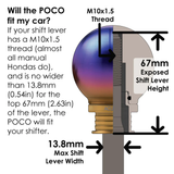 POCO-Ti Burnt Titanium Low Profile Shift Knob (M10x1.5) 1958