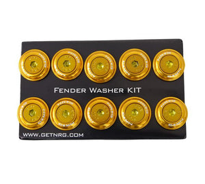 NRG Innovations Fender Washer Kit, Set of 10, Rose Gold with Color Matched Bolts, Rivets for Plastic FW-150RG
