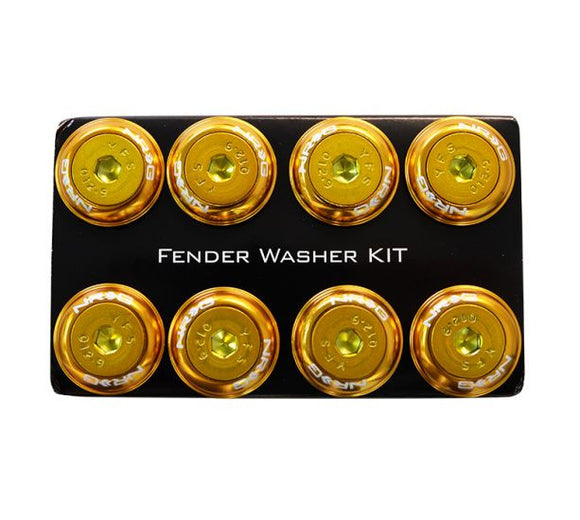 NRG Innovations Fender Washer Kit, Set of 8, Rose Gold with Color Matched Bolts, Rivets for Plastic FW-800RG