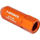 NRG Innovations M12 x 1.25 Extended Lug Nut Set 4 pc Orange T7075 LN-471OR