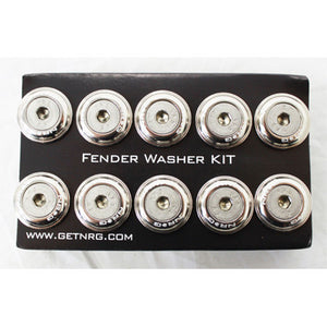 NRG Innovations Fender Washer Kit, Set of 10, Titanium, Rivets for Plastic FW-100Ti
