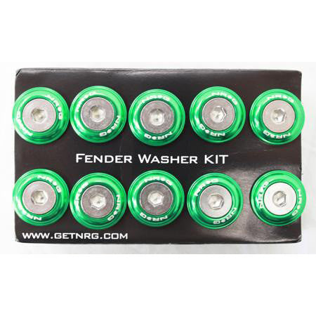 NRG Innovations Fender Washer Kit, Set of 10, Gun Metal, Rivets for Metal FW-110GN