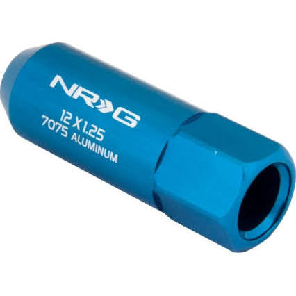 NRG Innovations M12 x 1.25 Extended Lug Nut Set 4 pc.Dark Blue T7075 LN-471BL - HPTautosport