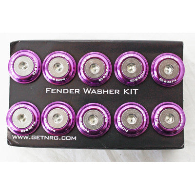 NRG Innovations Fender Washer Kit, Set of 10, Purple, Rivets for Plastic FW-100PP