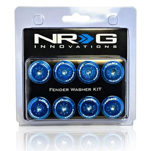 NRG Innovations Fender Washer Kit, Set of 10, Green with Color Matched Bolts, Rivets for Plastic FW-150GN